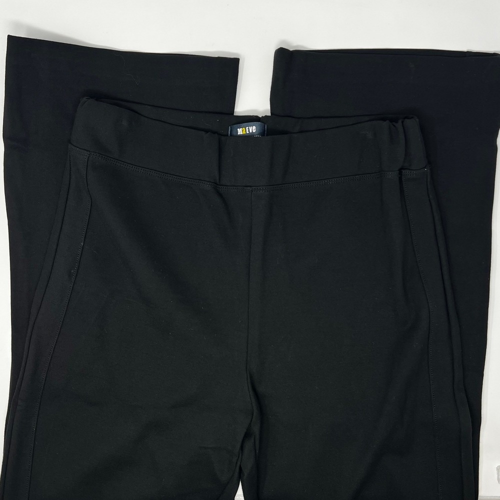 Maeve Anthropologie Pull On Flare Ponte Pants Black High Rise Women's SizeMedium